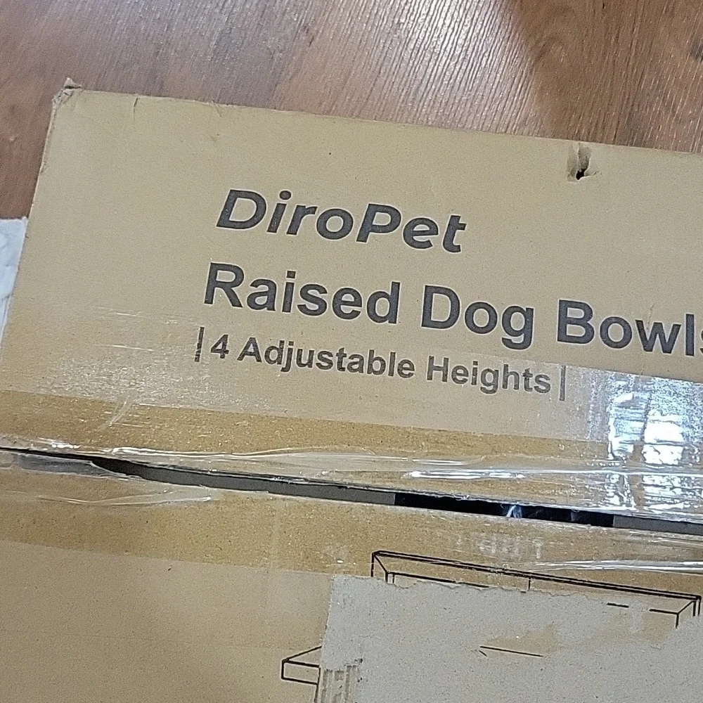 DiroPet elevated raised dog bowls stainless steel 4 adjustable heights New